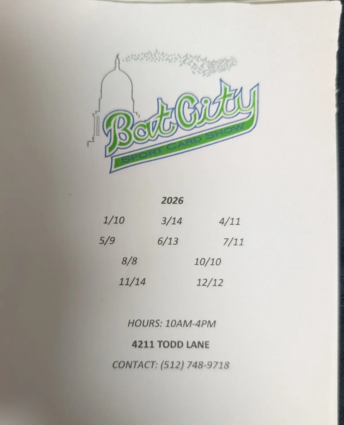 Bat City Card Show - Saturday, June 13, 2026