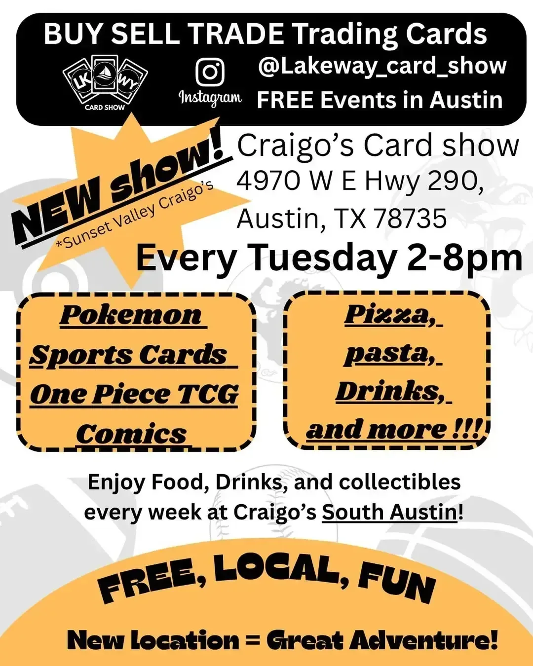 Craigo's Card Show (Sunset Valley) information