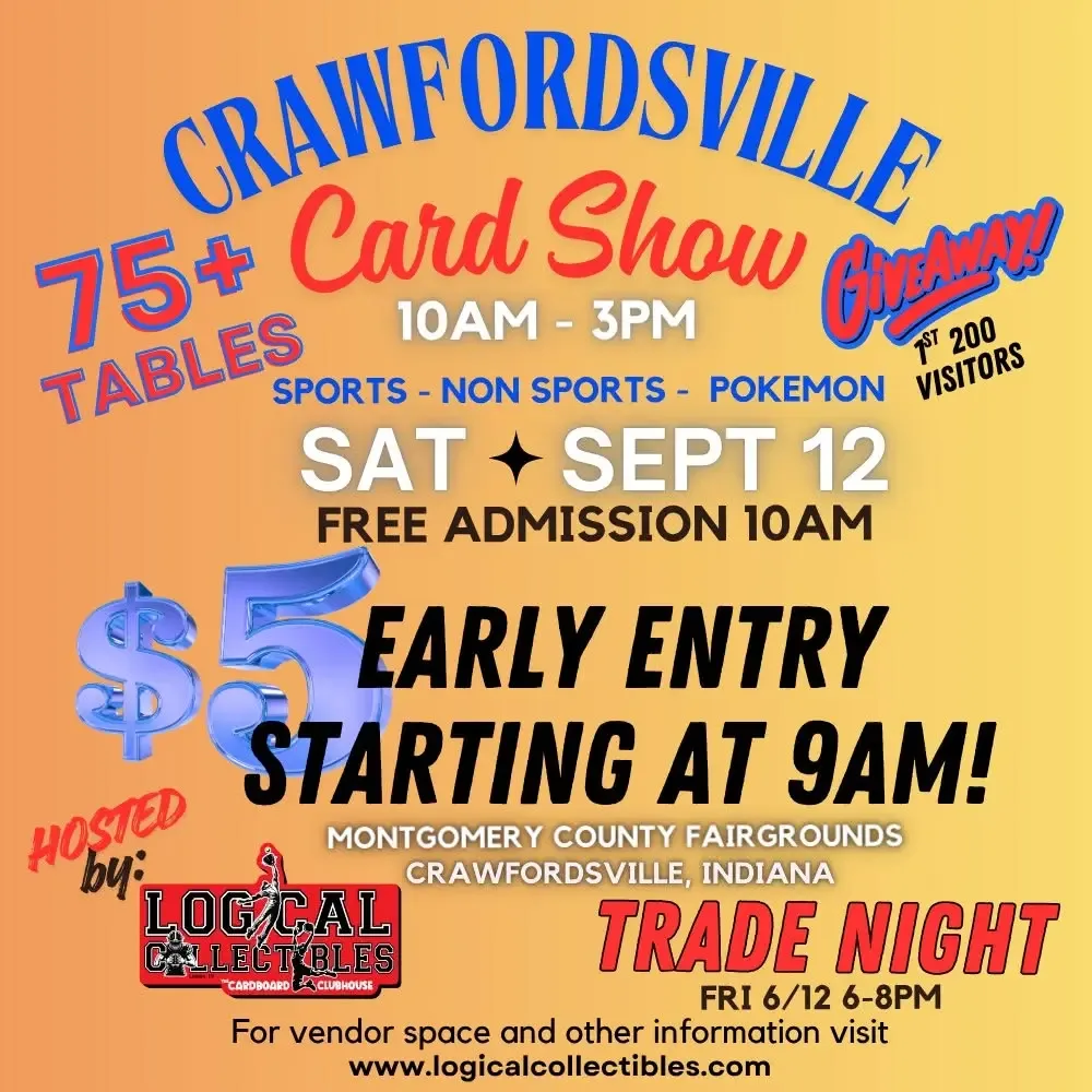 Crawfordsville Card Show - Saturday, September 12, 2026