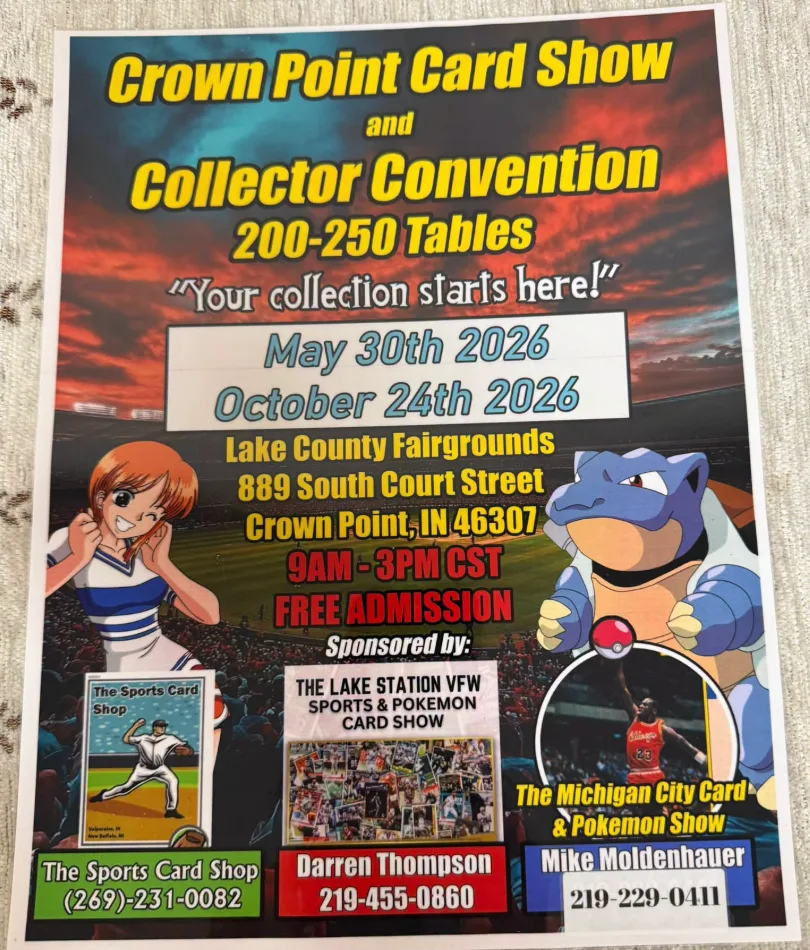Crown Point Card Show and Collector Convention - Saturday, October 24, 2026