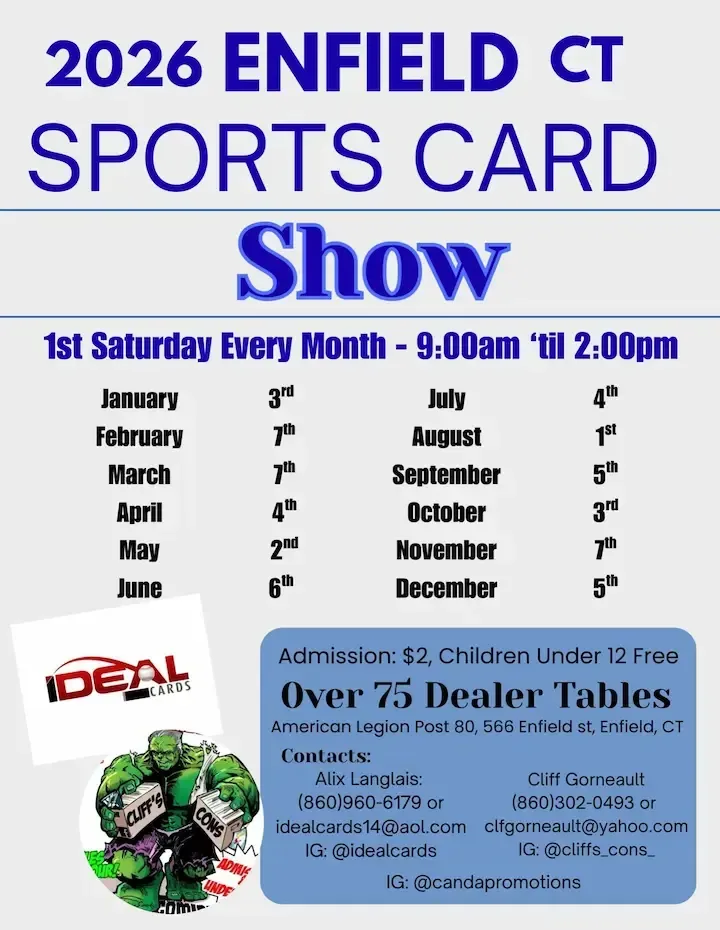 Enfield Sports Card Show - Saturday, September 5, 2026