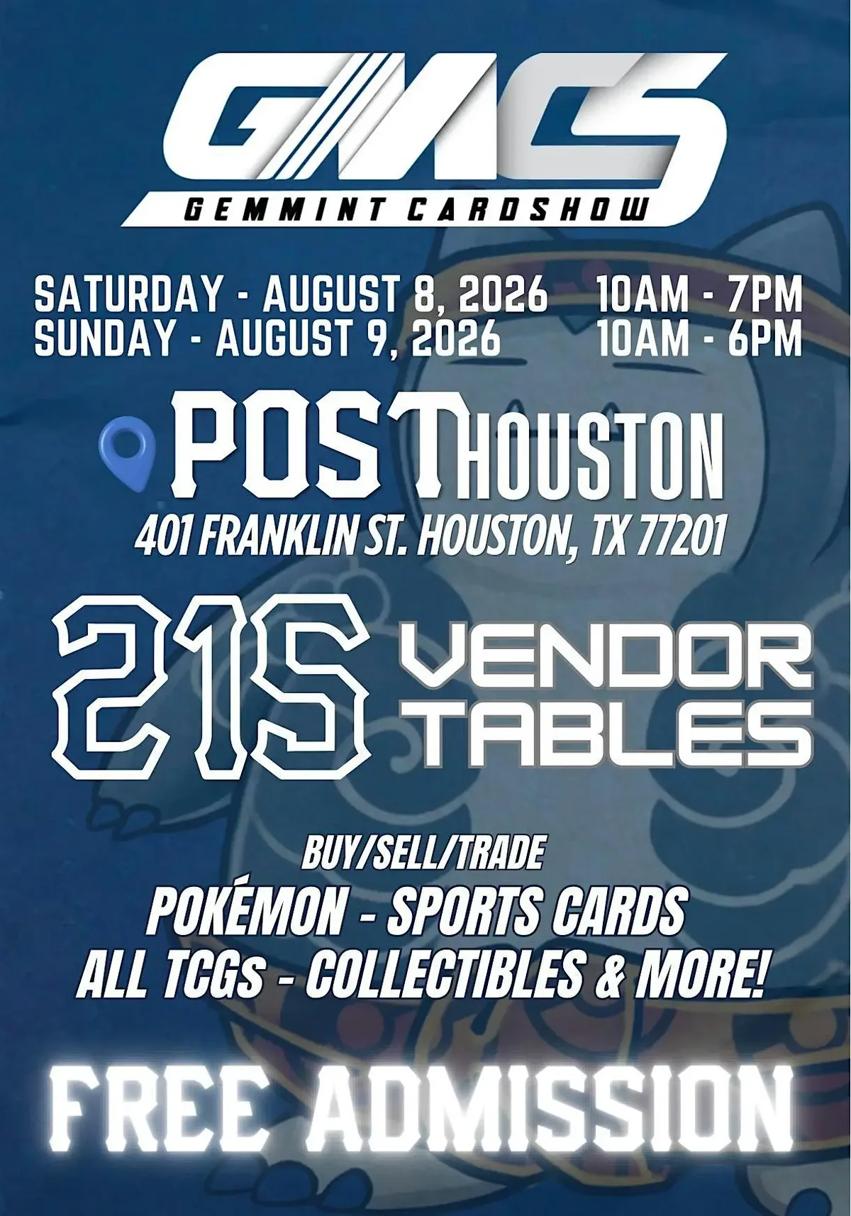 Gem Mint Cardshow 3.0 - Saturday, August 8 & Sunday, August 9, 2026