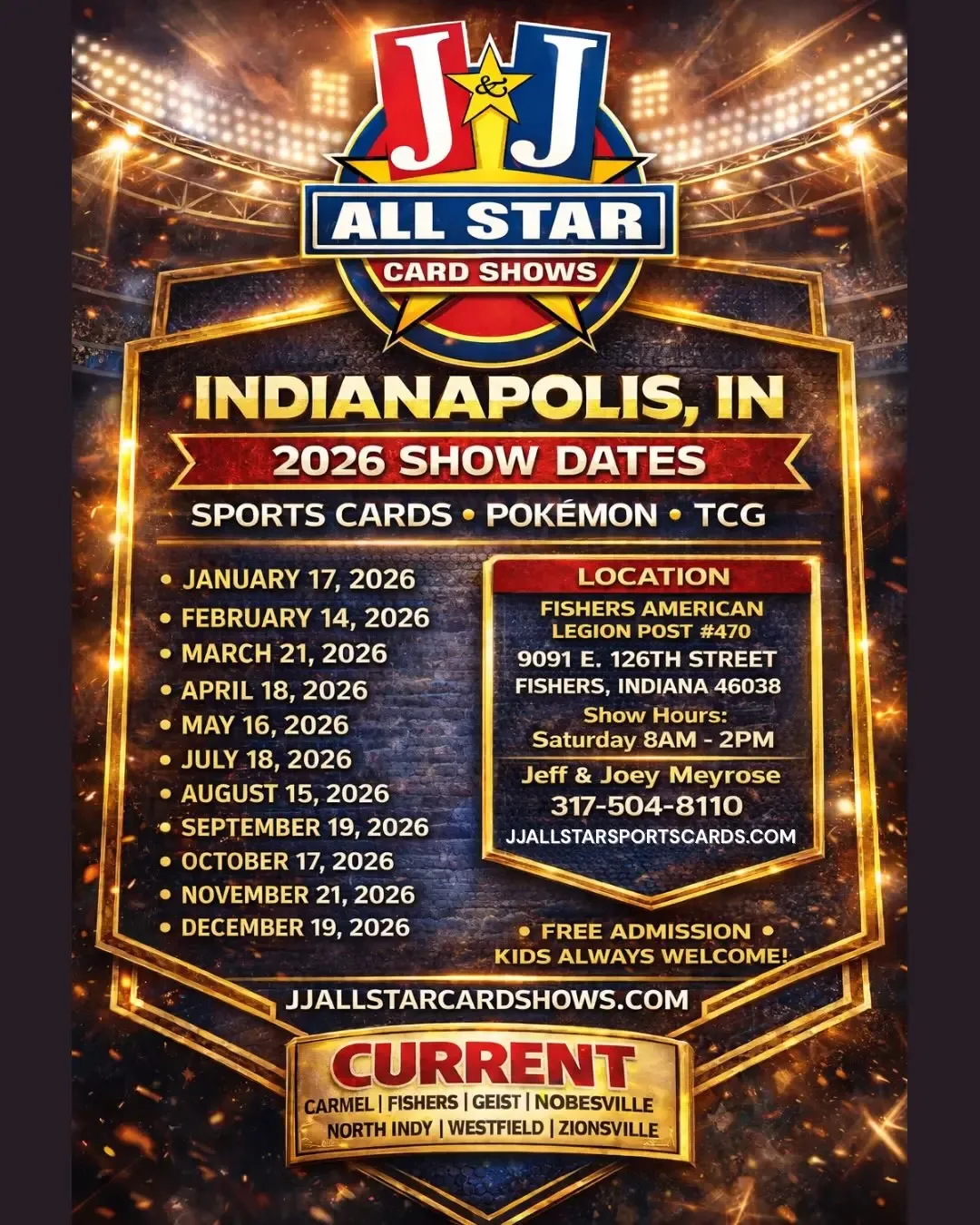 J & J All Stars Card Show - Saturday, August 15, 2026