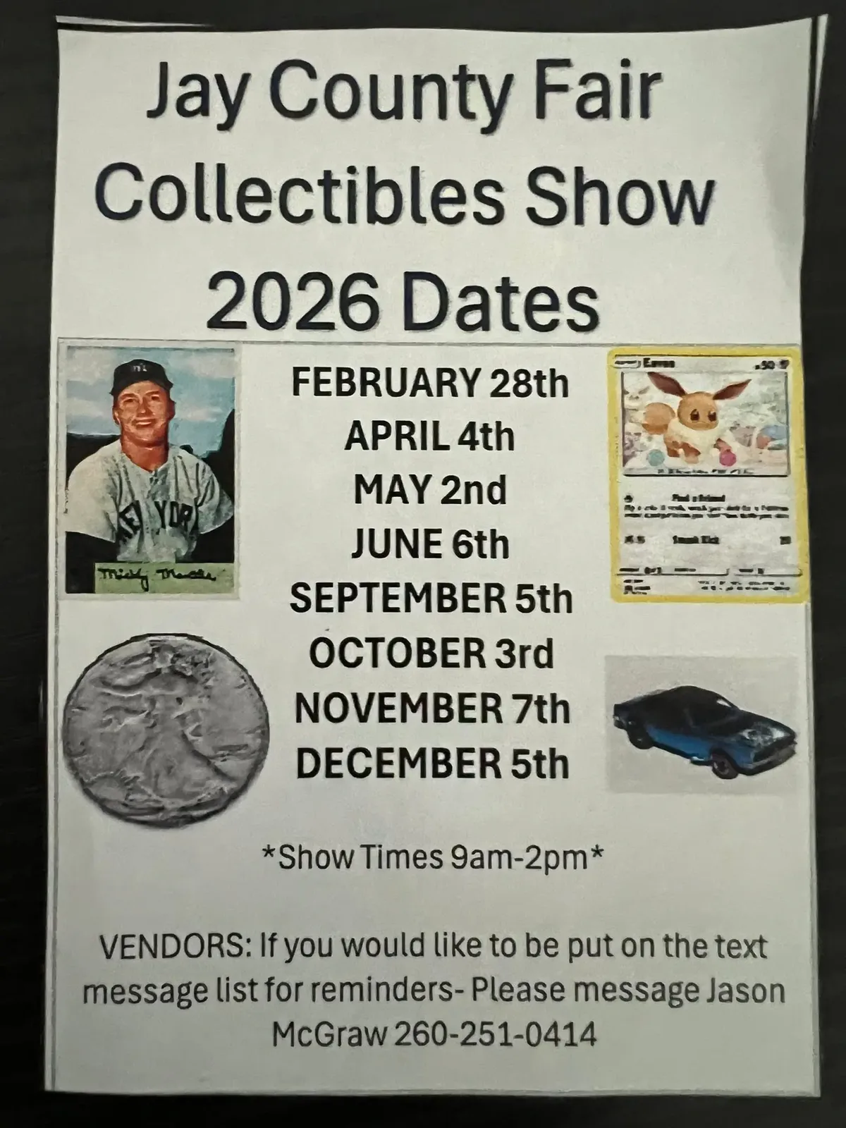 Jay County Fair Collectibles Show - Saturday, September 5, 2026