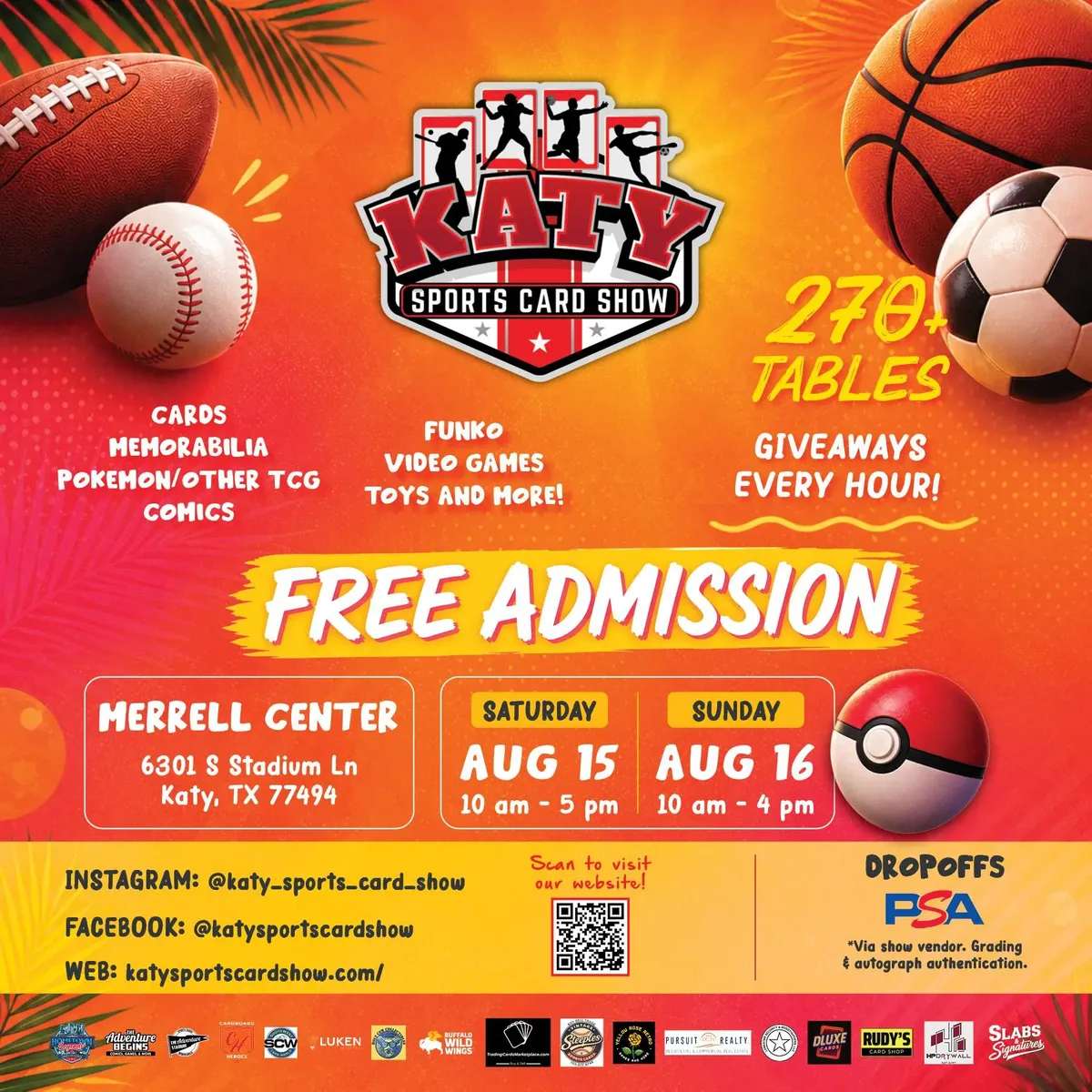 Katy Sports Card Show - Saturday, August 15 & Sunday, August 16, 2026