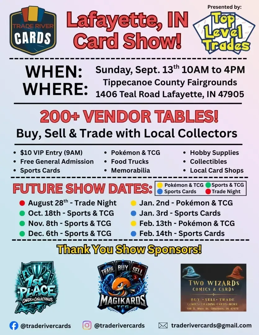 Lafayette Card Show - Sunday, September 13, 2026