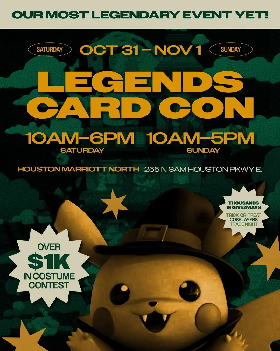 Legends Card Con: Halloween Weekend - Saturday-Sunday, October 31-November 1, 2026