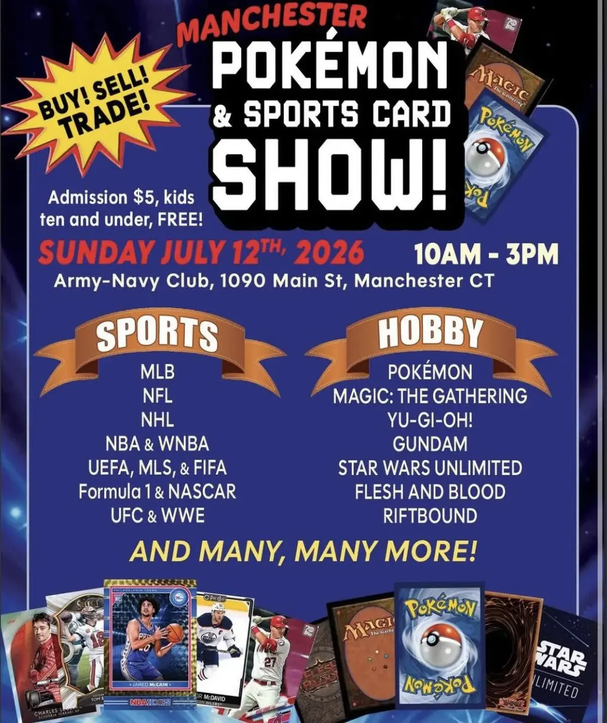Manchester Pokémon & Sports Card Show - Sunday, July 12, 2026