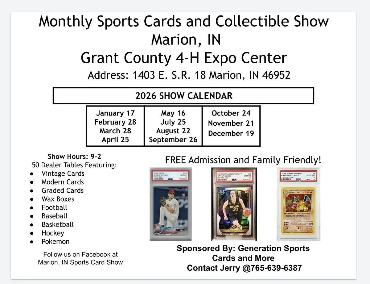 Monthly Sports Cards and Collectible Show - Saturday, August 22, 2026