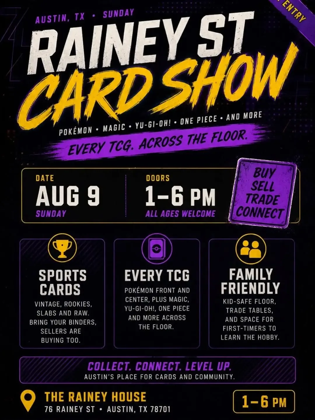 Rainey St Card Show - Sunday, August 9, 2026