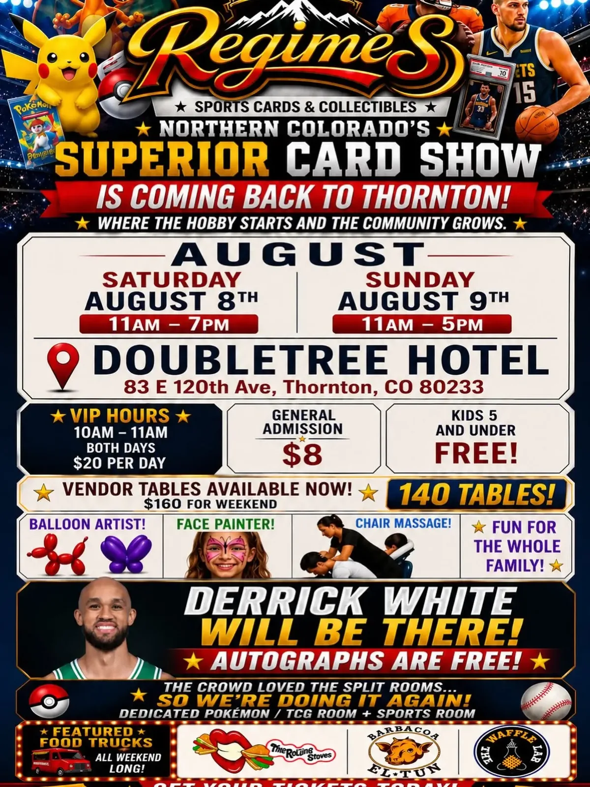 Regime's Superior Card Show - Saturday, August 8 and Sunday, August 9, 2026