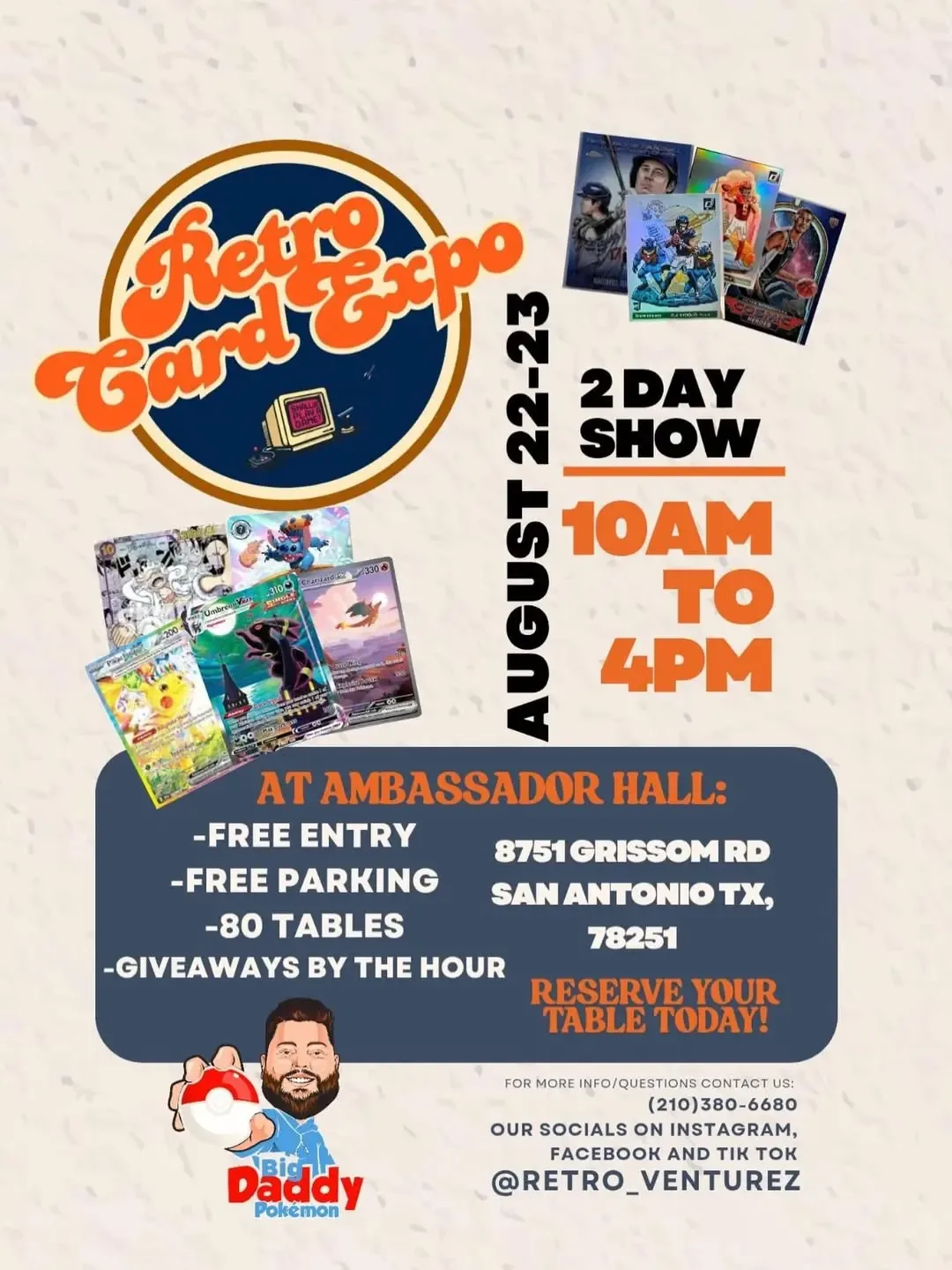 Retro Card Expo - Saturday, August 22 and Sunday, August 23, 2026
