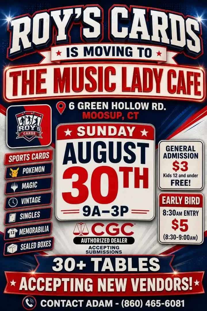 Roy's Cards and Collectibles Show - Sunday, August 30, 2026