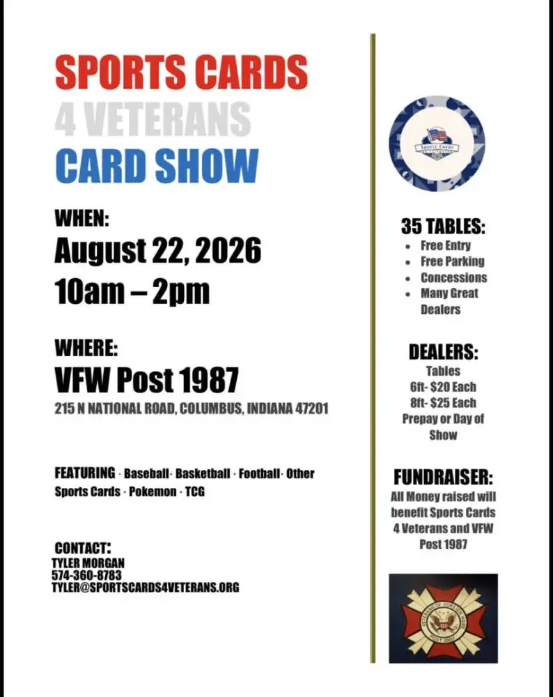 Sports Cards 4 Veterans Card Show - Saturday, August 22, 2026