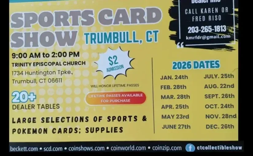 Sports Cards and Collectible Show (Trumbull) - Saturday, August 22, 2026