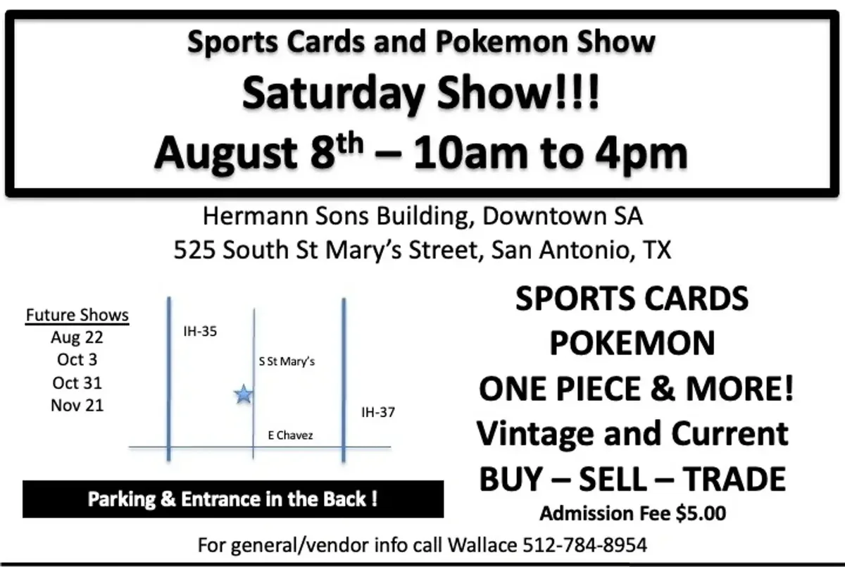 Sports Cards and Pokémon Show - Saturday, August 8, 2026