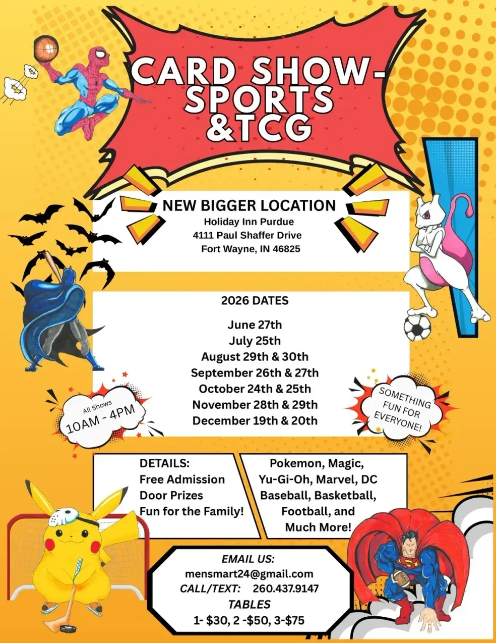 Sports - TCG Card & Collectible Show - Saturday, August 29 & Sunday, August 30, 2026