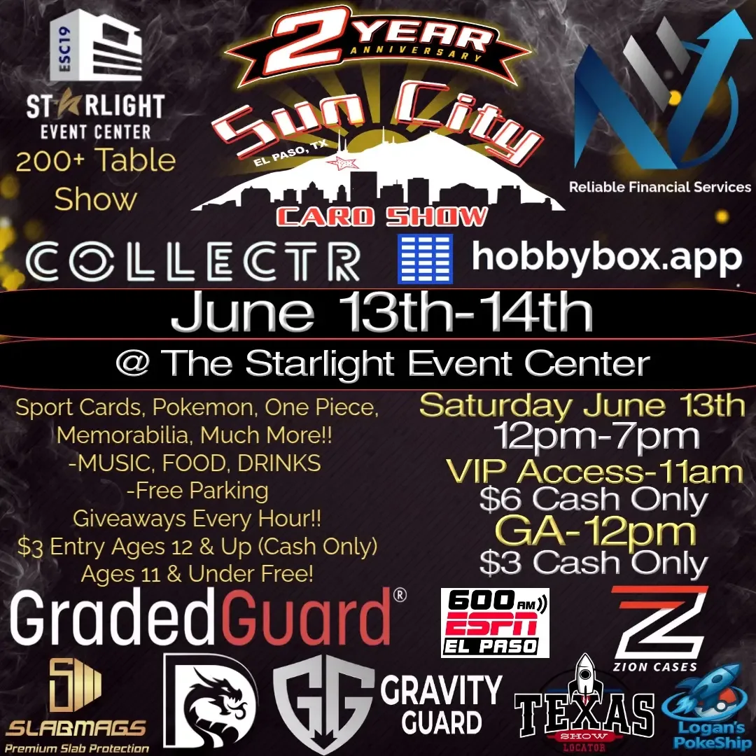 Sun City Card Show - Saturday June 13 and Sunday June 14, 2026