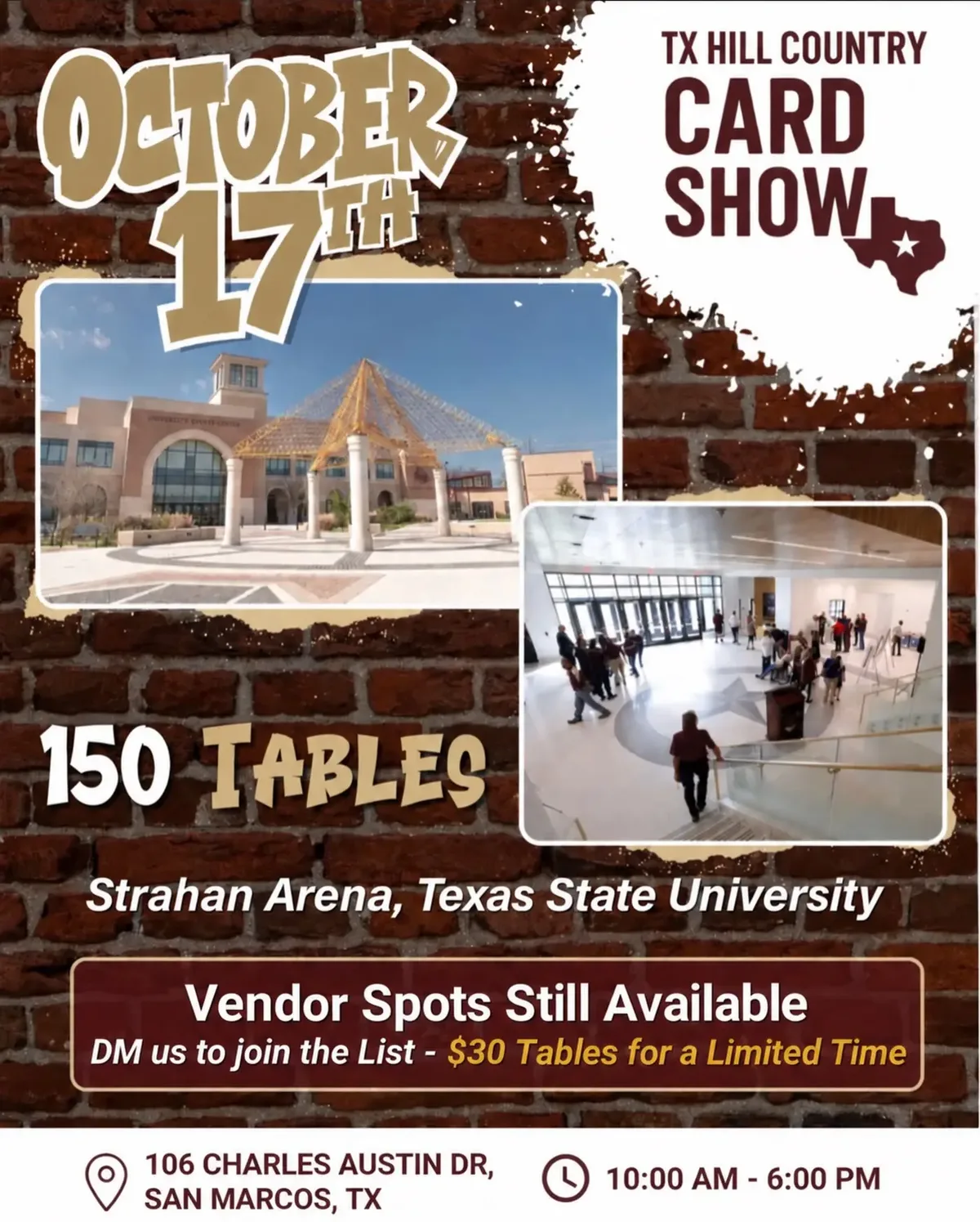 TX Hill Country Card Show - Saturday, October 17, 2026