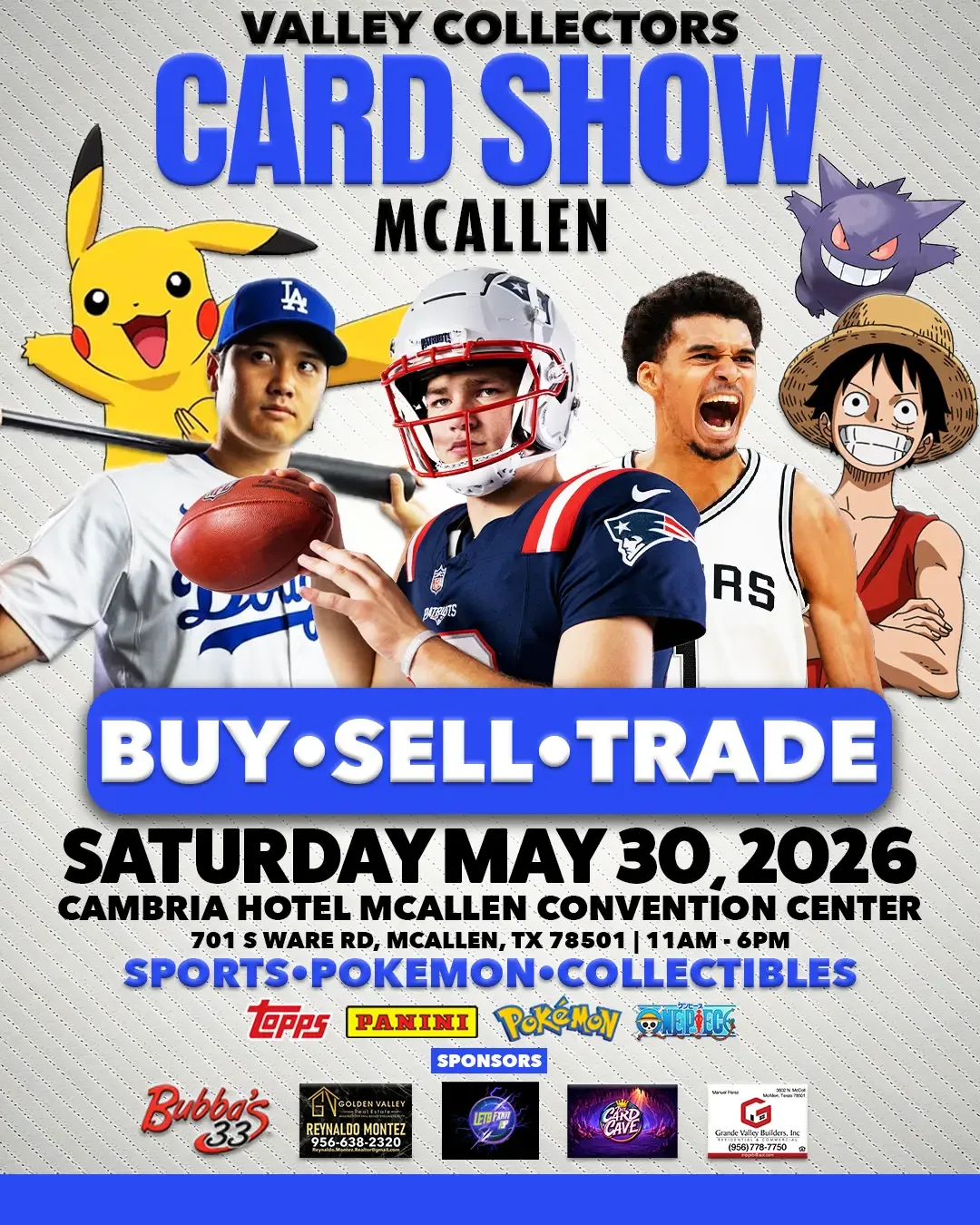 Valley Collectors Card Show - Saturday, May 30, 2026